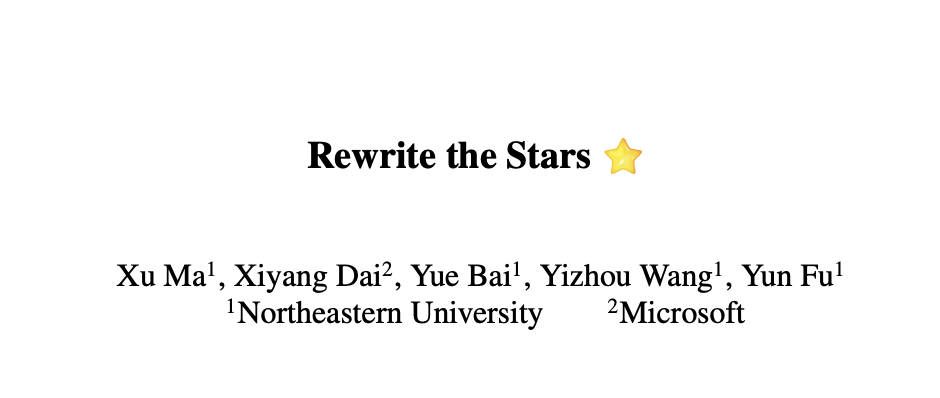 StarNet：关于 Element-wise Multiplication 的高性能解释研究 | CVPR 2024