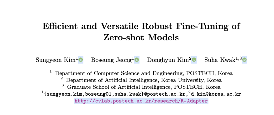 R-Adapter：零样本模型微调新突破，提升鲁棒性与泛化能力 | ECCV 2024