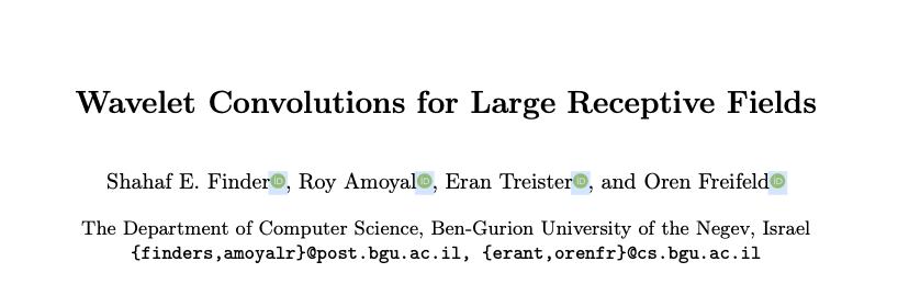 WTConv：小参数大感受野，基于小波变换的新型卷积 | ECCV’24