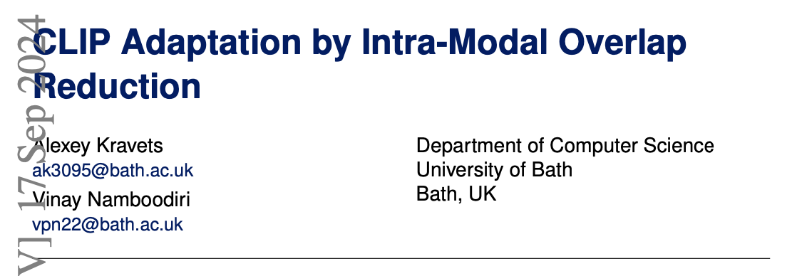 模态内重叠优化，简单有效的CLIP微调方法 | BMVC’24 Oral