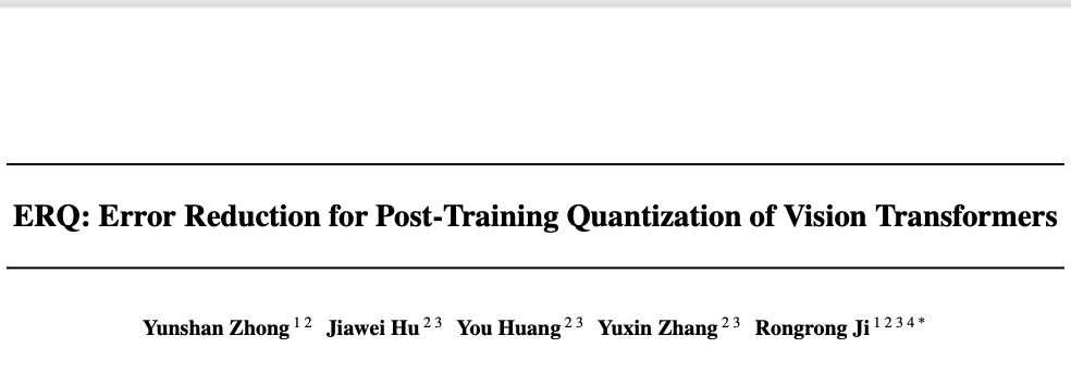 ERQ：32位转5位仅掉些许精度，来看看两段式后训练量化 | ICML 2024