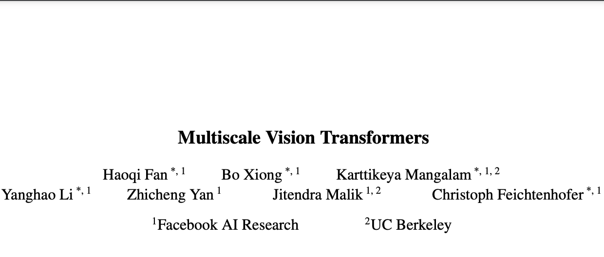 MViT：性能杠杠的多尺度ViT | ICCV 2021
