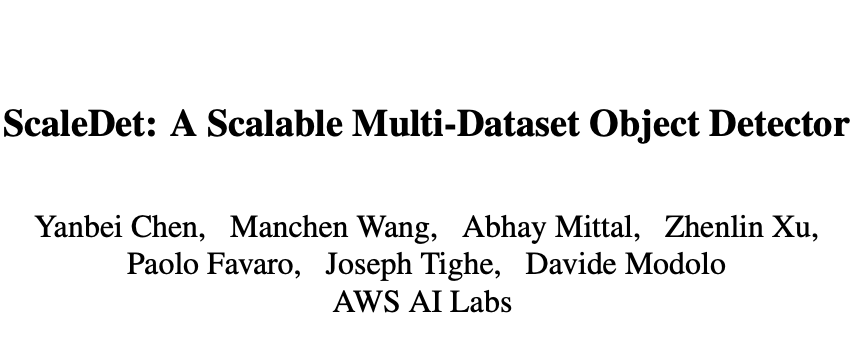 ScaleDet：AWS 基于标签相似性提出可扩展的多数据集目标检测器 | CVPR 2023