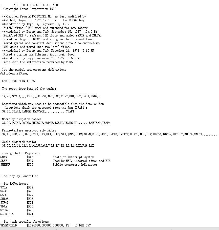 70年代第一台电脑源代码